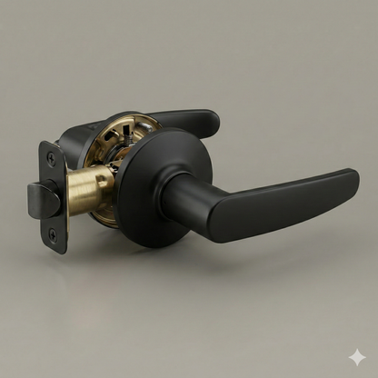 AeroCurve Door Lever | Matte Black & Satin Nickel | Keyed, Privacy, Passage, Dummy | Ergonomic Hollow Core Handle