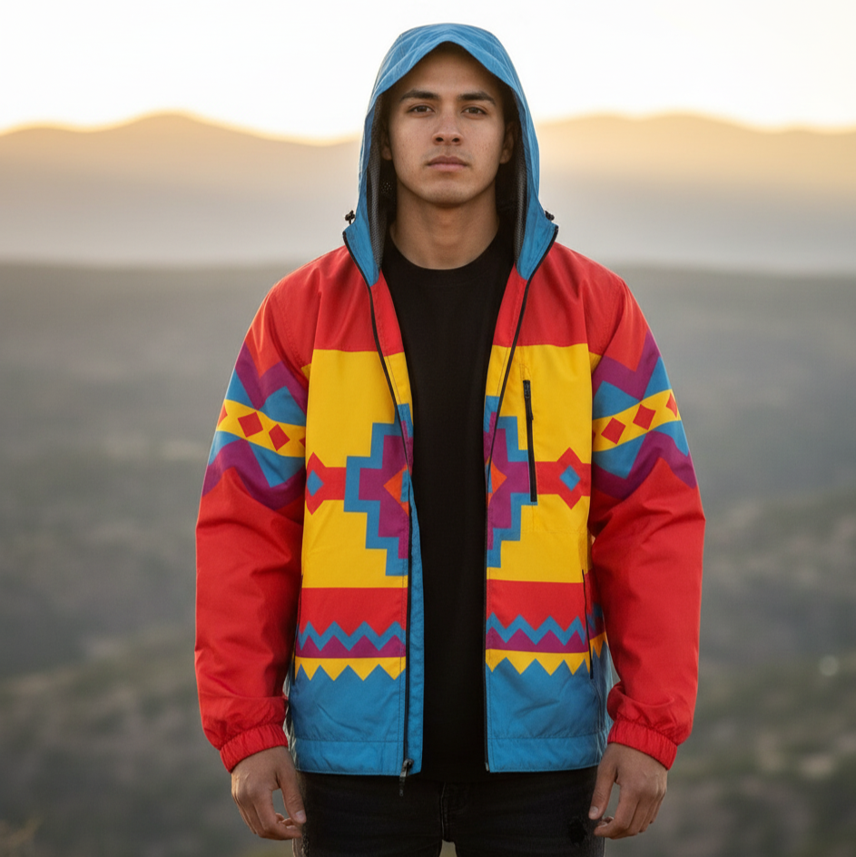Blue zigzag Windbreaker