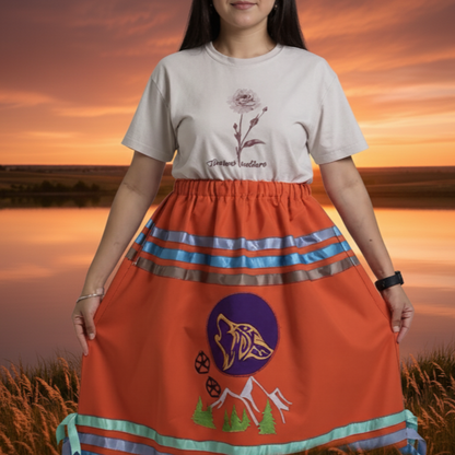 Howling wolf Ribbon Skirt
