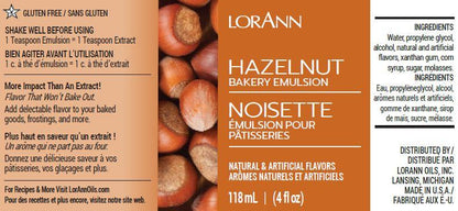 Hazelnut Bakery Emulsion - 4 oz. - 16 oz., 1 Gallon, 5 Gallons - Bakery Emulsions Canada - Ships Free Within Canada on Orders Above CAD $199