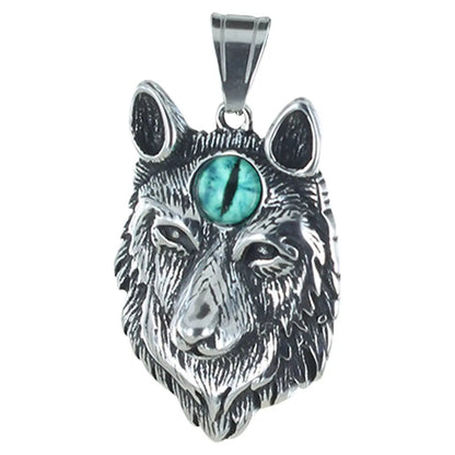 GoSteel Men's Direwolf Evil Eye Pendant