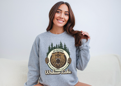 Go Outside Unisex Crewneck Sweatshirt | Lake Apparel | Camping Clothing