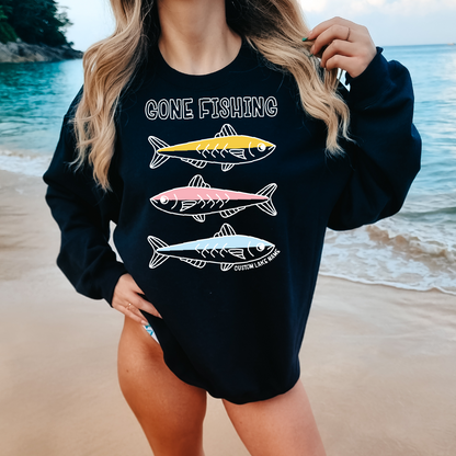 Gone Fishing Personalized Sweatshirt | Summer Apparel | Custom Apparel