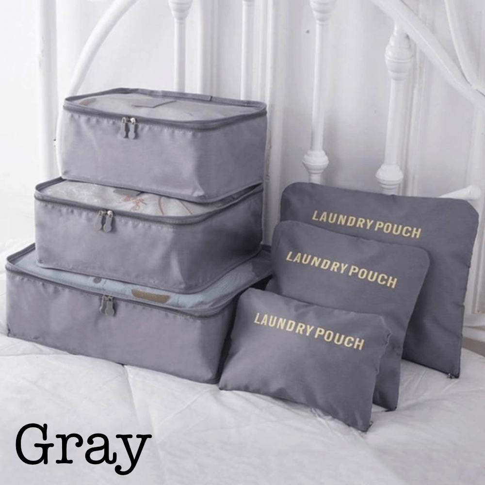 6-Piece Travel Organizer Set — Packing Cubes & Pouches for Luggage