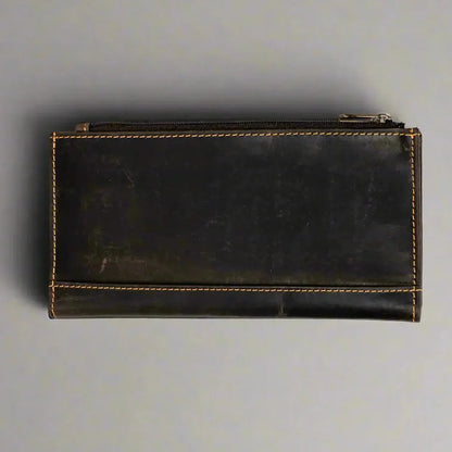 Greenwood Leather RFID Wallet with Zipper Pocket