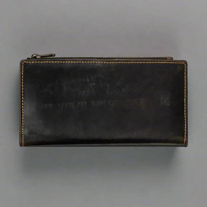 Greenwood Leather RFID Wallet with Zipper Pocket