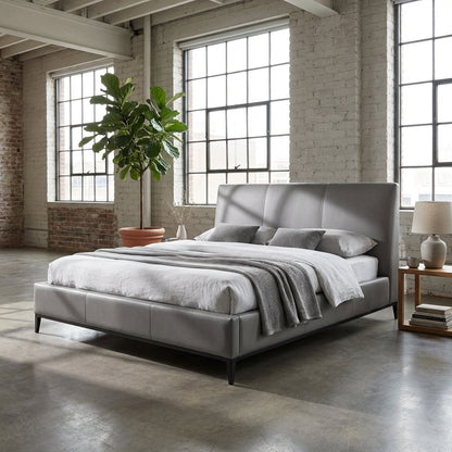 Melbourne Grey Leather King Bed