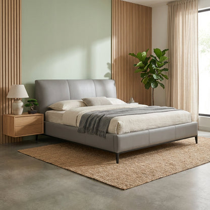 Melbourne Grey Leather King Bed