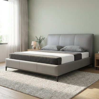 Melbourne Grey Leather King Bed