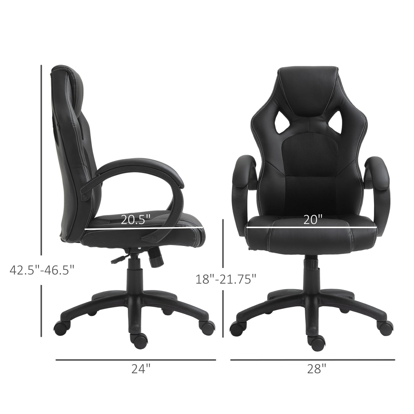 Erling Gaming-Office Chair with Swivel and Tilt Functions-Black