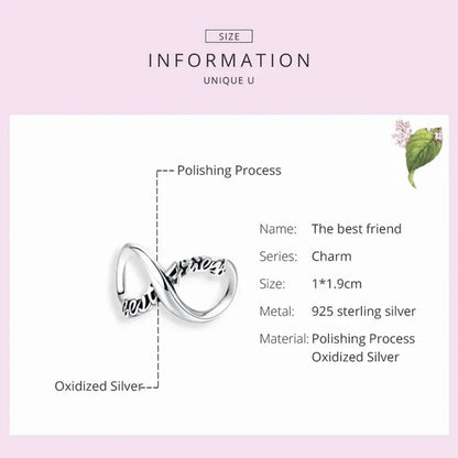 925 Sterling Silver Clear 5A Crystal Collection Family Heart X-Shape Charm Beads for Charm Bracelet & Necklace Pendant