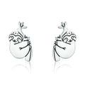 Adorable Sloth Stud Earrings In Sterling Silver - Cute Animal Jewelry