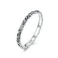 925 Sterling Silver Vintage Embossed Floral Ring