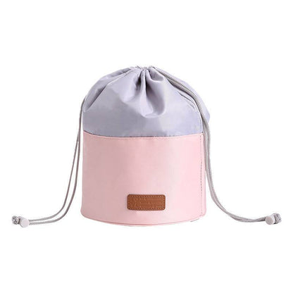 2-Tone Waterproof Cosmetic Cinch Bag — Drawstring Makeup Pouch