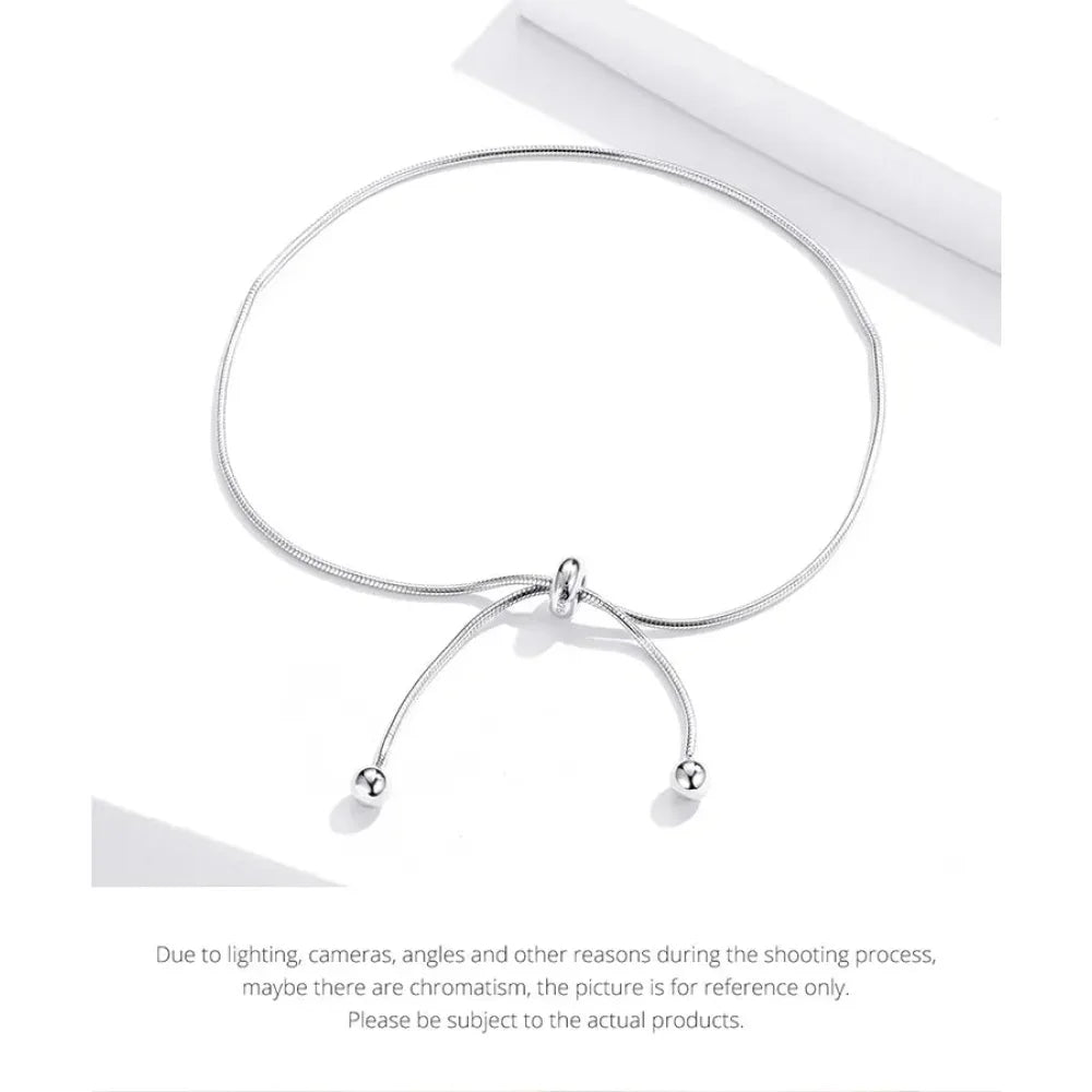 Sterling Silver Snake Charm Anklet (Adjustable)