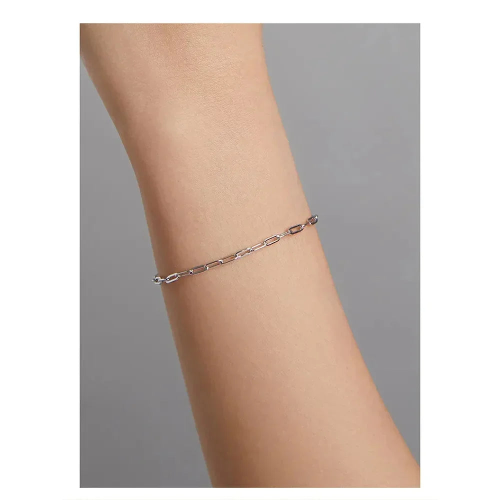 925 Sterling Silver Gold Cable Chain Bracelet