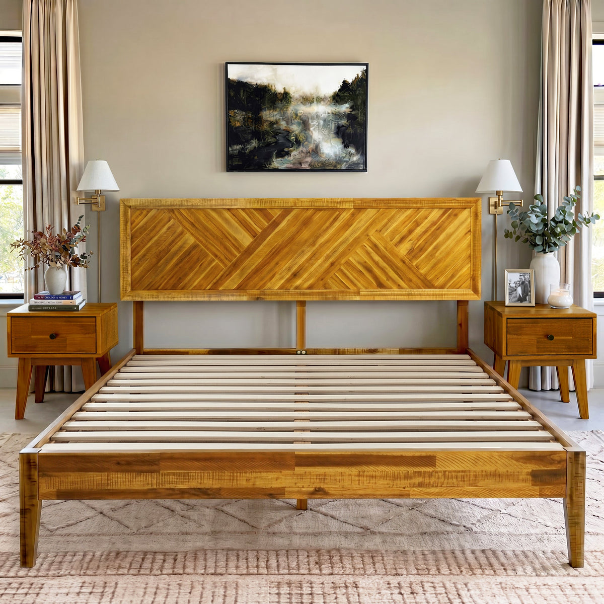 Sierra Deluxe Solid Wood Bed Frame