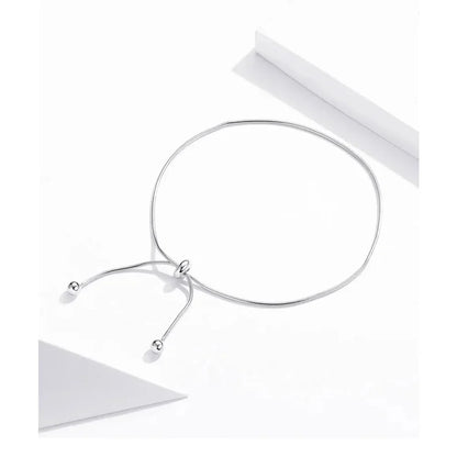 Sterling Silver Snake Charm Anklet (Adjustable)