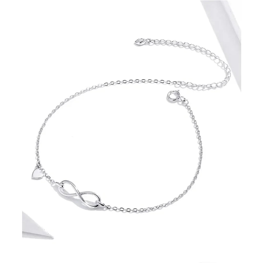 Elegant 925 Sterling Silver Infinity Chain Anklet - Trendy Summer Foot Jewelry