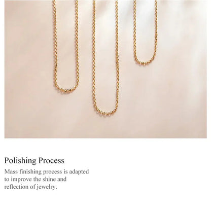 Authentic Gold Color 925 Sterling Silver Basic Cable Chain Necklace - Sca016