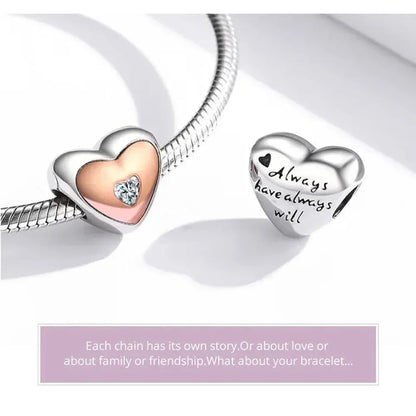 Two-Tone Heart Charm: Embrace Timeless Love