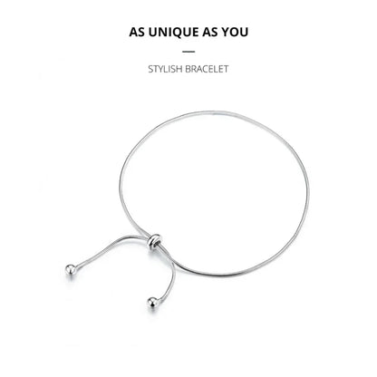 Sterling Silver Snake Charm Anklet (Adjustable)