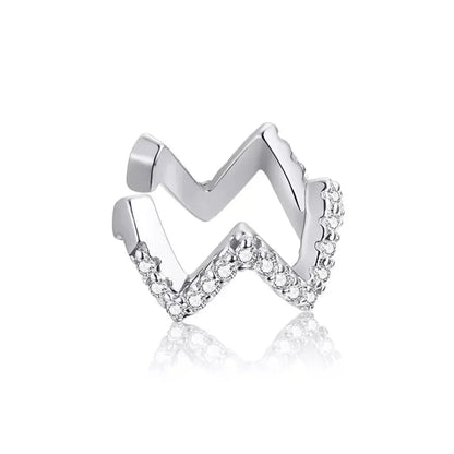 925 Sterling Silver Ear Cuff - Elegant Gold Color Clip Earrings For Women