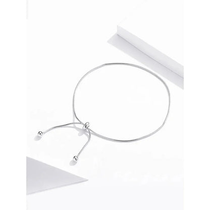 Sterling Silver Snake Charm Anklet (Adjustable)