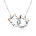 Connected Hearts: Sterling Silver Star/Heart/Cat Pendant Necklace