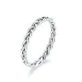 925 Sterling Silver Braided Texture Twisted Eternity Band Stackable Rings - Fine Jewelry