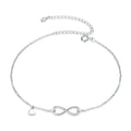Elegant 925 Sterling Silver Infinity Chain Anklet - Trendy Summer Foot Jewelry