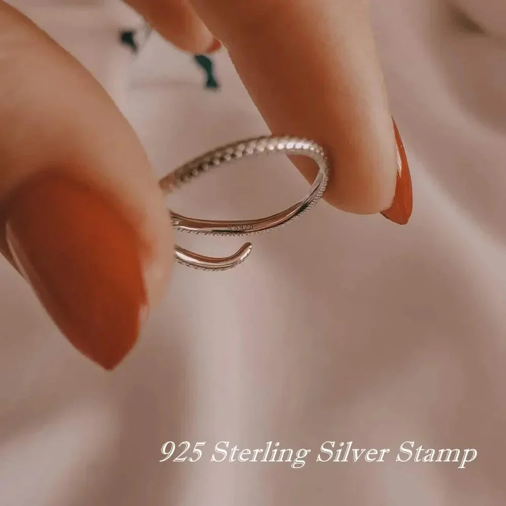 925 Sterling Silver Adjustable Snake Ring With Green Zircon - Fashion Jewelry In 4 Colors