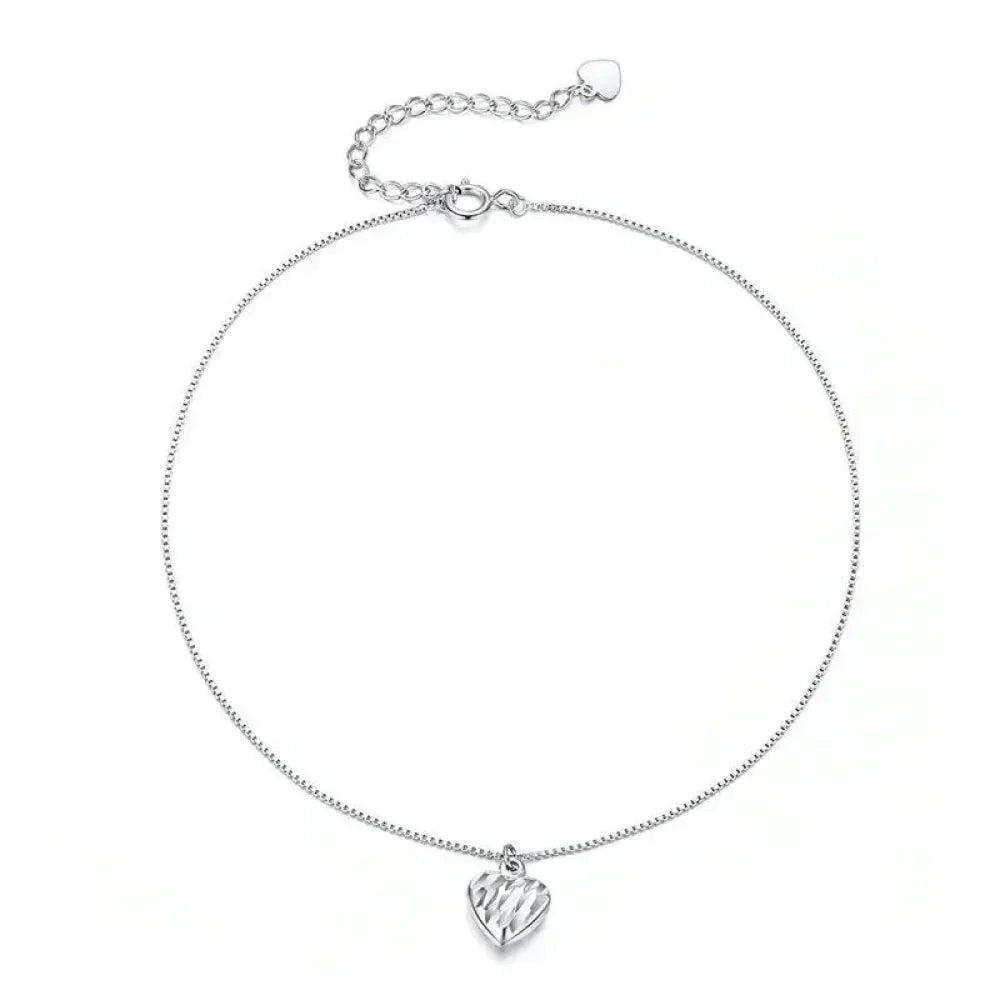 Simple Essential Bead Link Anklets - 925 Sterling Silver Bracelet For Foot Jewelry