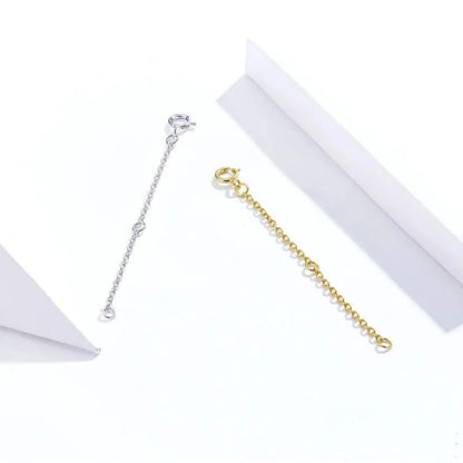 14K Gold Plated 925 Sterling Silver Necklace Extension Chains With Lobster Clasps For Diy Jewelry Making