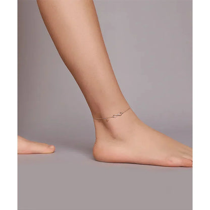 Elegant 925 Sterling Silver Infinity Chain Anklet - Trendy Summer Foot Jewelry
