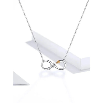 Delicate Rose: Sterling Silver Choker Necklace with Infinity Design