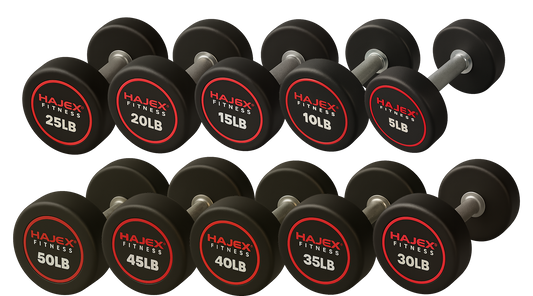 HAJEX Round Dumbbells 5 to 150 LB (Elite Series)