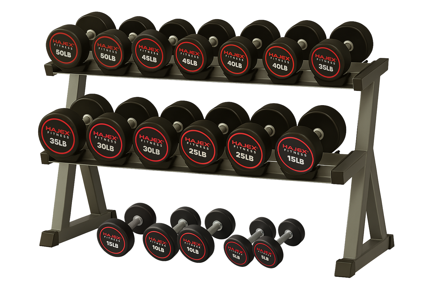 HAJEX Round Dumbbells 5 to 150 LB (Elite Series)