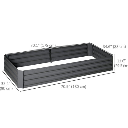 6' x 3' x 1' Raised Garden Bed with 2 Trellis Tomato Cages, Steel Frame Elevated Planter Box, Black
