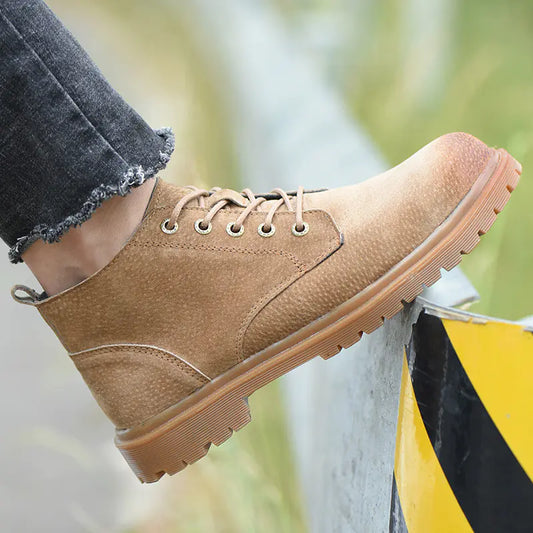 Men's Lightweight High-Top Safety Shoes for Winter Work