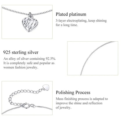Simple Essential Bead Link Anklets - 925 Sterling Silver Bracelet For Foot Jewelry