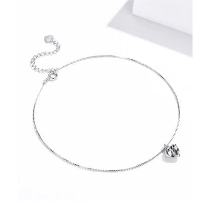 Simple Essential Bead Link Anklets - 925 Sterling Silver Bracelet For Foot Jewelry