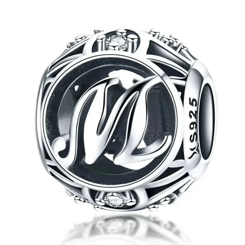 925 Sterling Silver Alphabet Charms - A To Z Letter Collection For Diy Jewelry Making