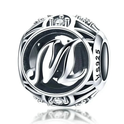 925 Sterling Silver Alphabet Charms - A To Z Letter Collection For Diy Jewelry Making