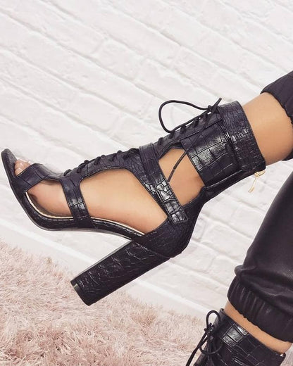 Ankle Strap & Lace Gladiator Heel