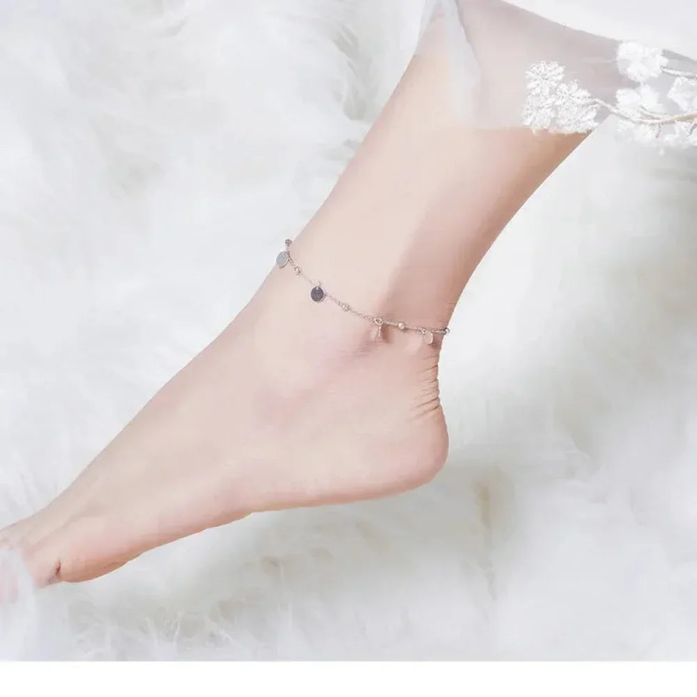 925 Sterling Silver Geometric Minimalist Anklets - Elevate Your Summer Style With Sct011