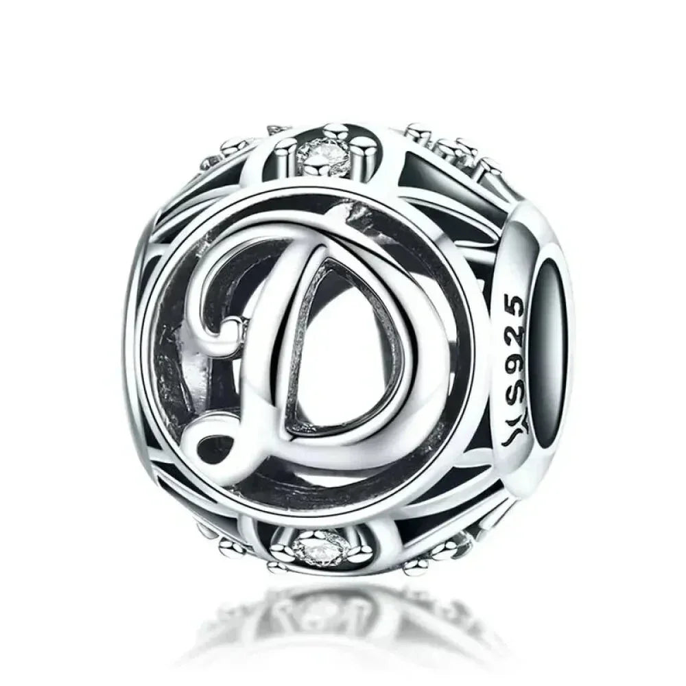 925 Sterling Silver Alphabet Charms - A To Z Letter Collection For Diy Jewelry Making