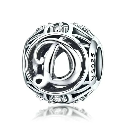 925 Sterling Silver Alphabet Charms - A To Z Letter Collection For Diy Jewelry Making