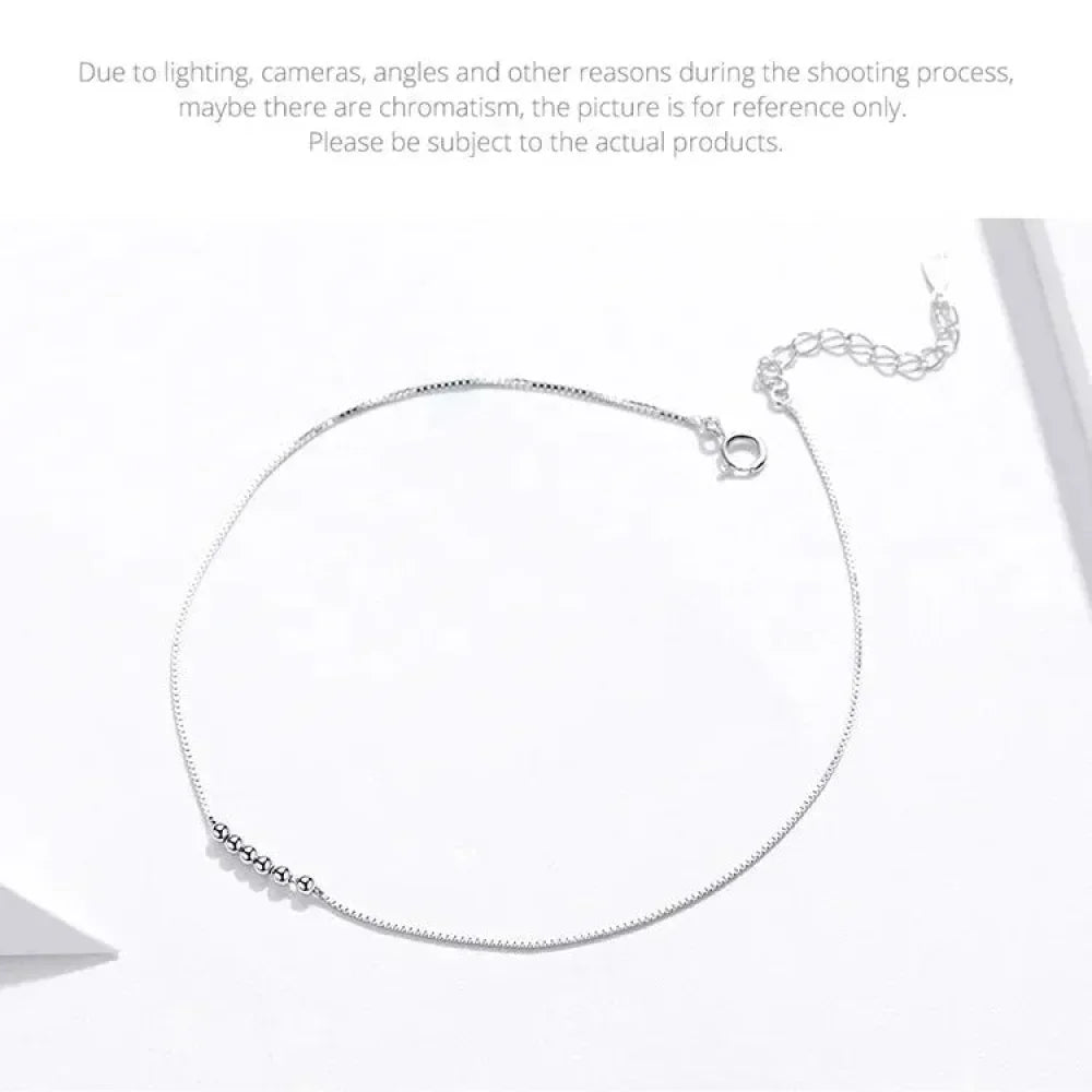 925 Sterling Silver Beaded Anklets - Timeless Elegance For Your Ankle