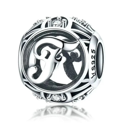 925 Sterling Silver Alphabet Charms - A To Z Letter Collection For Diy Jewelry Making